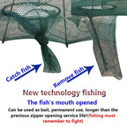 10 Holes Automatic Foldable Fishing Net Nylon Shrimp Crab Minnow Trap Fish Cast Net Fishing Tackle, 10 Holes