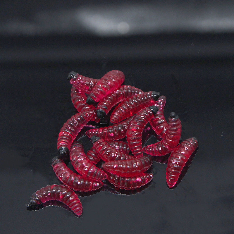 Bionic Dipped Head Mealworm Soft Lure Set, Maggot Worm Fake Baits for Freshwater Game Fish