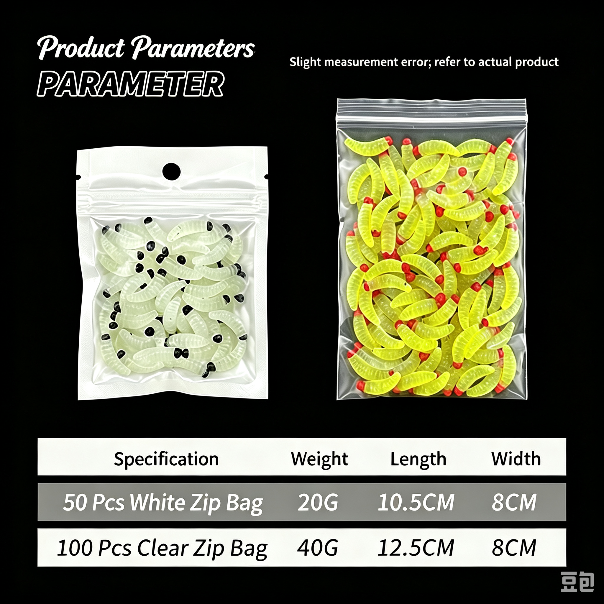 Bionic Dipped Head Mealworm Soft Lure Set, Maggot Worm Fake Baits for Freshwater Game Fish