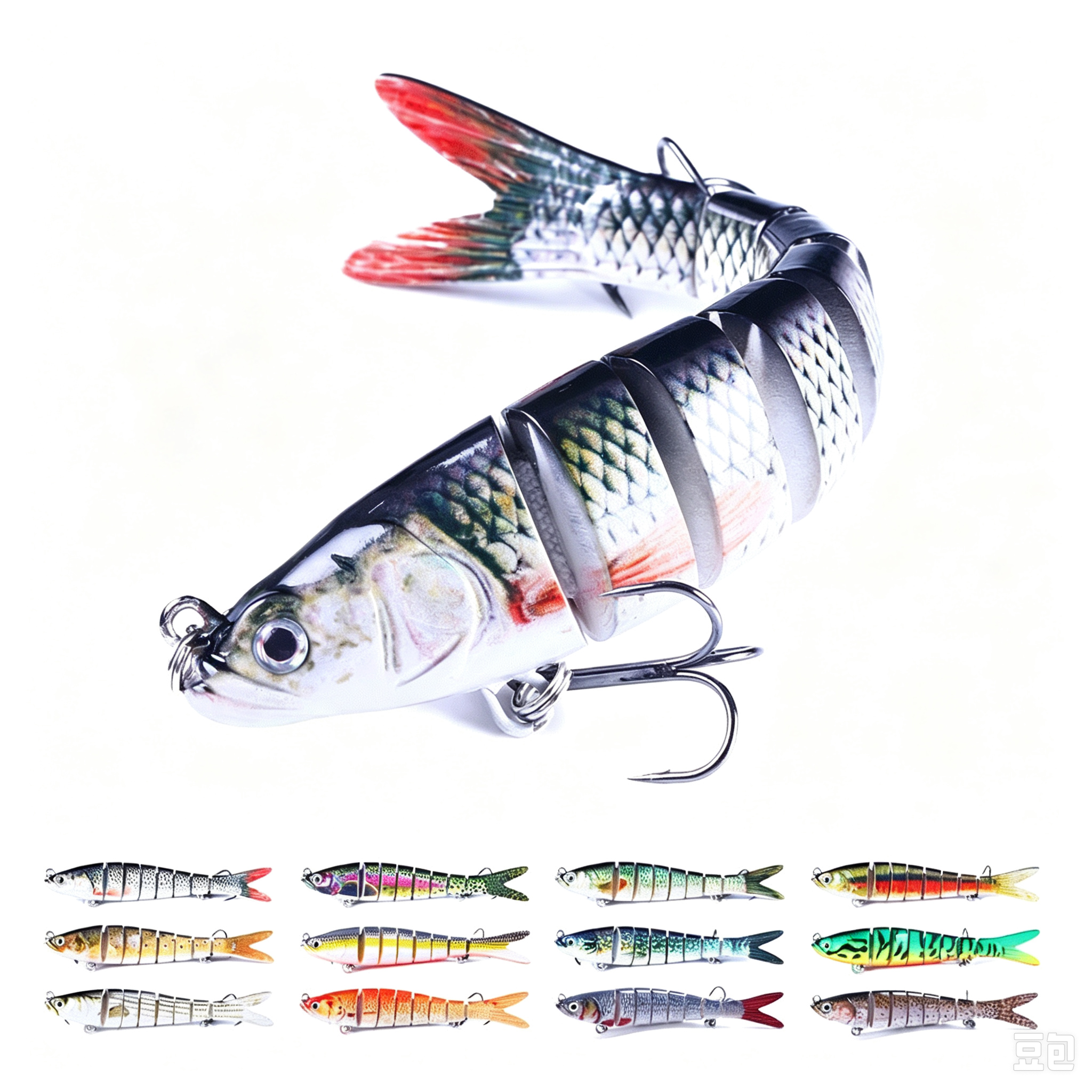 Classic Multi‑Joint Hard Fishing Lure, 27g Bionic Segmented Swimbait, Plastic Artificial Hard Bait Fishing Tackle Set