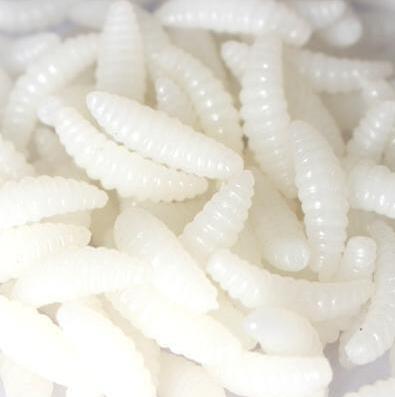 50Pcs Soft Artificial Maggot Grub Fishing Lures Bait