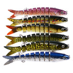 Multi Jointed Artificial Pike Fishing Lure Hard Bait Trolling Tool