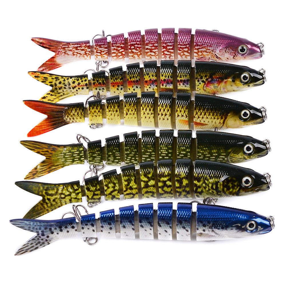 Multi Jointed Artificial Pike Fishing Lure Hard Bait Trolling Tool