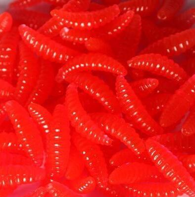 50Pcs Soft Artificial Maggot Grub Fishing Lures Bait