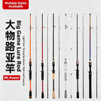 ML Power 2‑Piece Fiberglass Lure Fishing Rod, Spinning & Casting Rod for Bass Freshwater & Inshore Saltwater Fishing