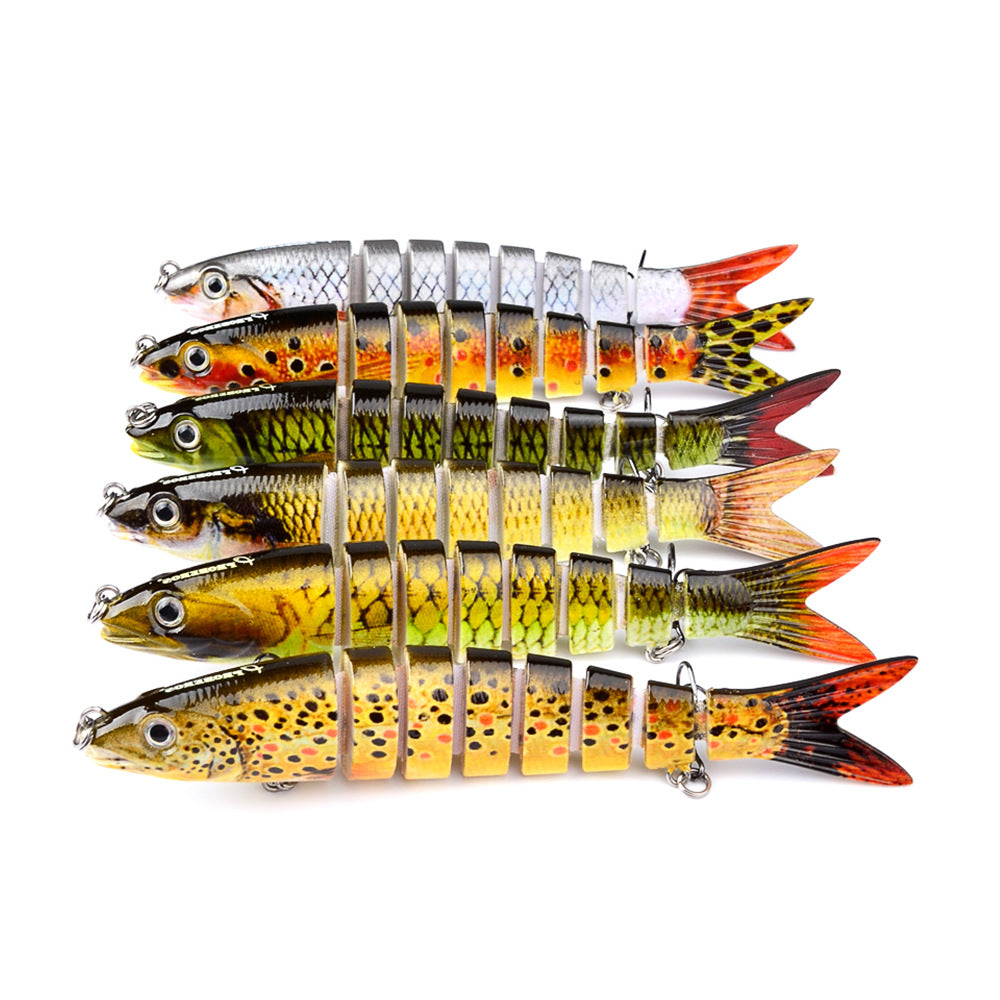 Multi Jointed Artificial Pike Fishing Lure Hard Bait Trolling Tool