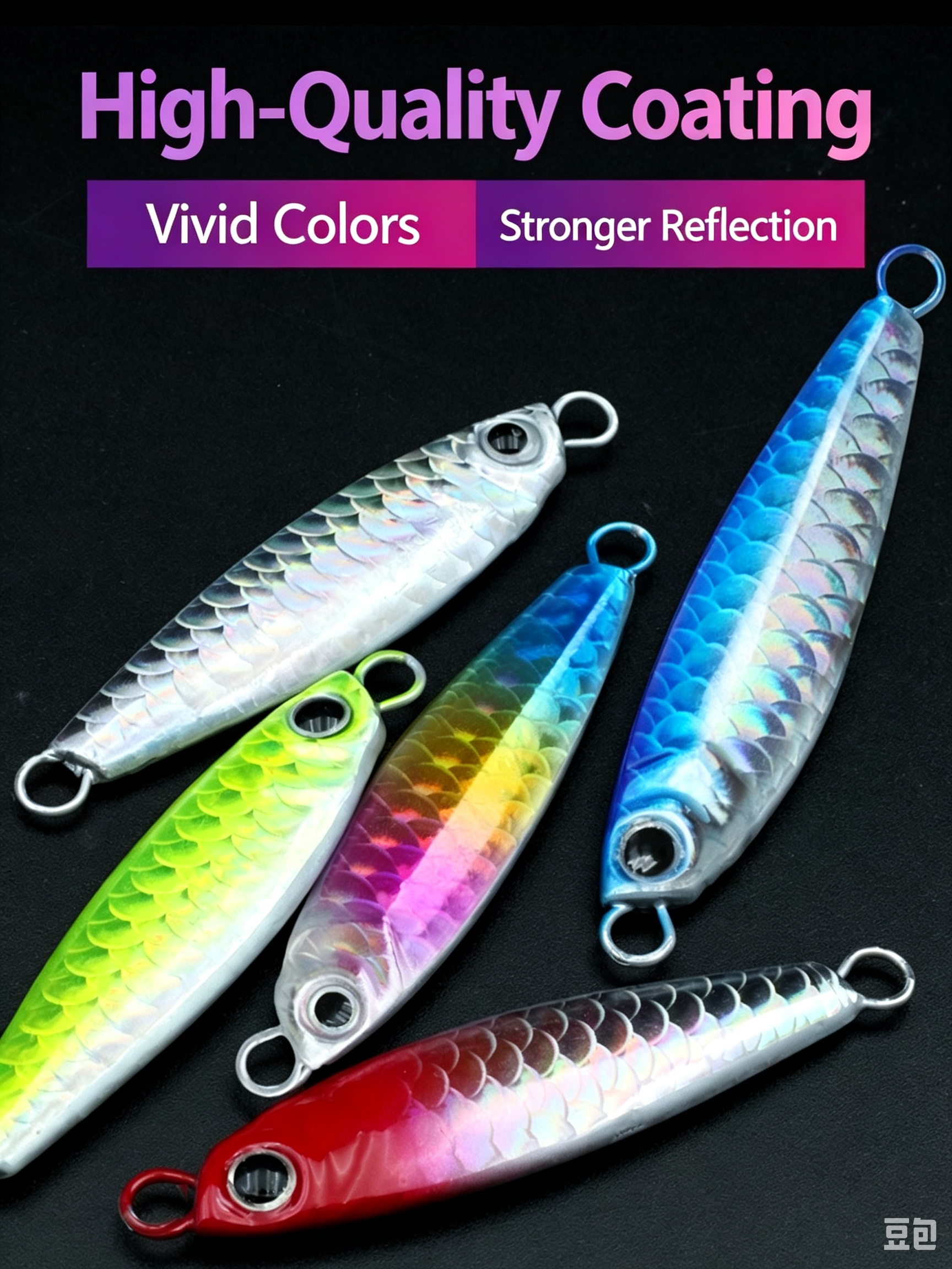 Fish Scale Jig Lure, Slow Fall Metal Casting Jig, Long Cast Spoon Bait for Bass, Walleye & Pike Freshwater Saltwater Fishing