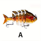 Fishing Lure Set 3pcs Realistic 6-Section Swimbait – Multi-Jointed Hard Bait for Bass, Trout, Pike & Freshwater Fish | Lifelike Swimming Action Crankbait Fishing Tackle