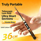 Ultra‑Short Telescopic L‑Action Fishing Rod, Portable Trout Micro Lure Rod with Click Sound Reel Seat for White Bass & Catapult Fishing