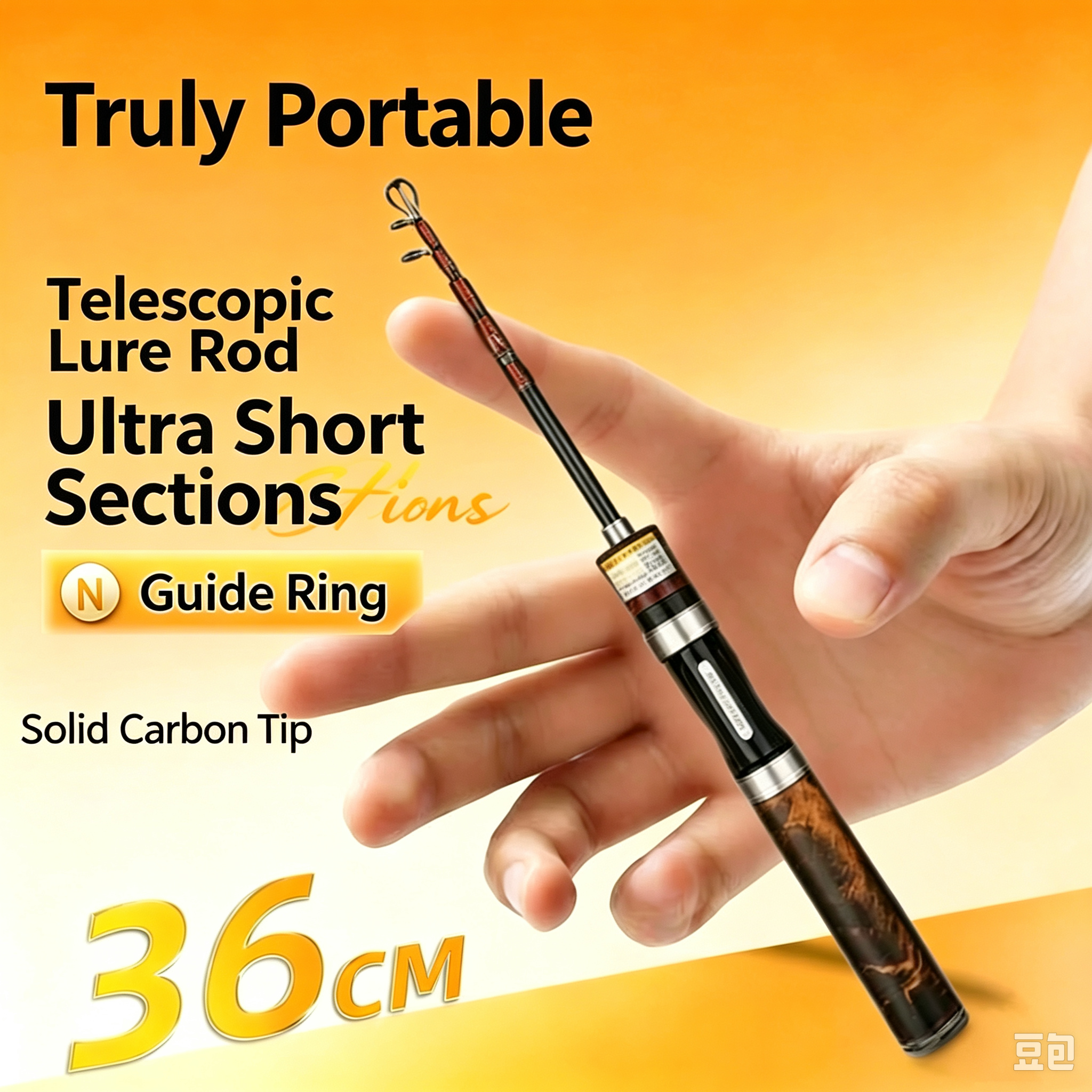 Ultra‑Short Telescopic L‑Action Fishing Rod, Portable Trout Micro Lure Rod with Click Sound Reel Seat for White Bass & Catapult Fishing
