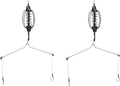 Galepromot 2Pcs Carp Fishing Feeder Baits Cage, Spring Fish with Holder, Inline Methods Tackle Baits Cage Hook Rigs Set Sinkers Feeder Tackle Fishing Sinkers