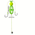 Fishing Hook Cage Set 3pcs Anti-Snag Double Hook Rig with Non-Twist Explosive & Flip Hooks – Carbon Steel Green Lure Fishing Bottom Hanging Prevention, Size 10# & 12#, Great Father's Day Gift
