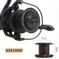 Heavy Duty Saltwater Spinning Reel 8000 10000 14000 Deep Sea Fishing Reel Metal Body High Line Capacity Ambidextrous Large Fish Ocean Surf Reel