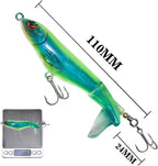 Plopper Topwater Fishing Lure - 4.3-Inch Floating Bait with Rotating Tail for Freshwater & Saltwater Pike and Bass