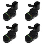 Fishing Bite Alarm Bell 4pcs Set with Sound Alert and Light Indicator, Sensitive Fish Hook Alarm for Fishing Rod Night Fishing Carp Fishing, No Battery Required