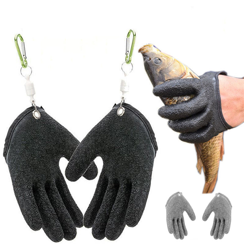 Anti Slip Fishing Gloves Puncture Resistant Latex
