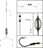 Galepromot 2Pcs Carp Fishing Feeder Baits Cage, Spring Fish with Holder, Inline Methods Tackle Baits Cage Hook Rigs Set Sinkers Feeder Tackle Fishing Sinkers