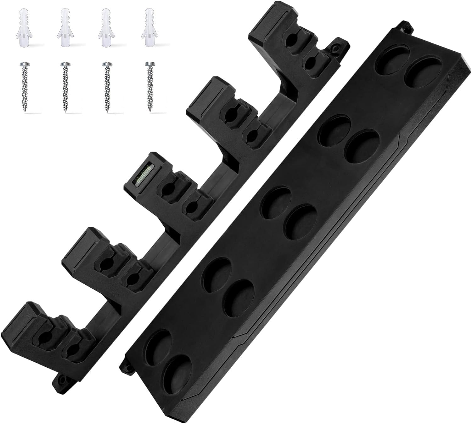 Booms Fishing Rod Holder for Garage: Wall Mount Fishing Pole Holders for Garage | Fishing Rod Rack Holds Up to 10 Rods, Vertical/Horizontal/Ceiling Fishing Pole Racks, WV4 Gray + Black