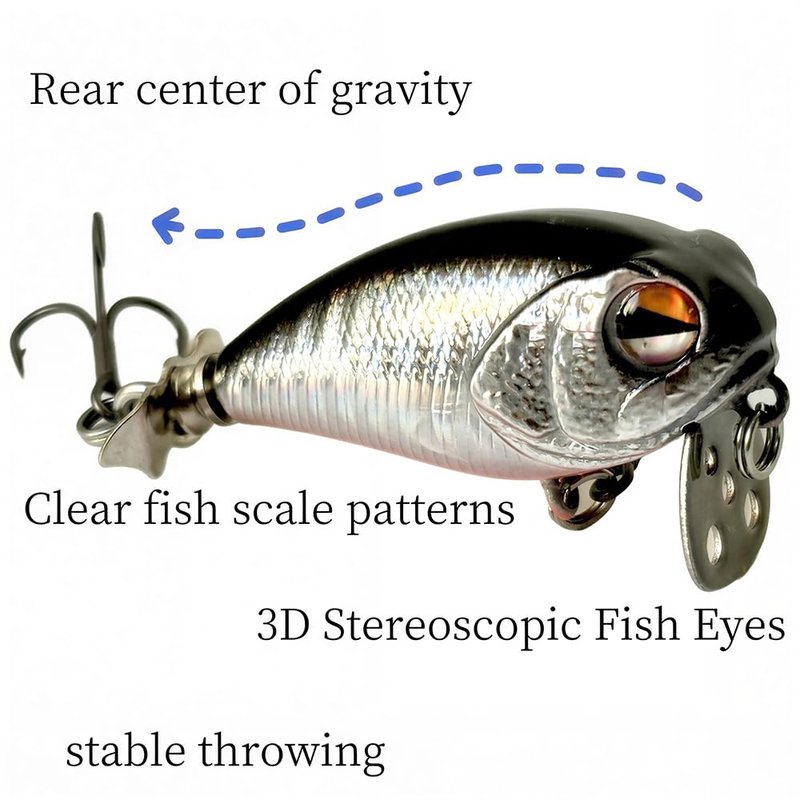 Top Water Fishing Lure，Equipped with Metal Bubble Baffle and Tail Propeller.Fishing Bait Suitable for Both Saltwater and Freshwater. (Green)
