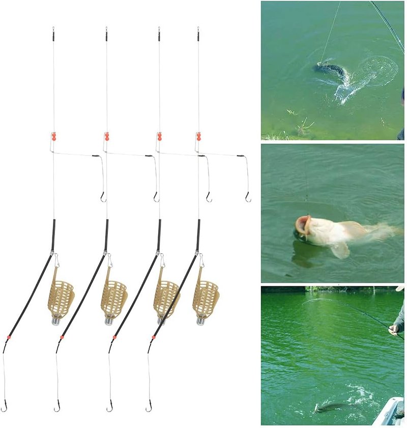 Fishing Lure Cage Bait Trap - Lightweight 4-Piece Feeder for Carp Fishing Tackle | 30g