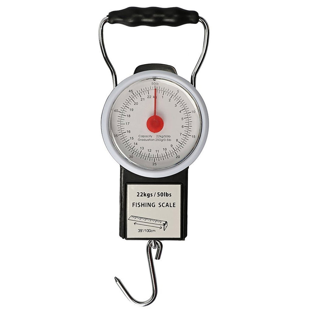 Goture Fishing Hanging Scale Mechanical Kitchen and Fish Fishing Scale Multi-Purpose Portable Hand Held Dial Weight Scale with Tape Measure (50 Lbs / 22Kg)