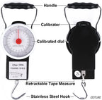 Goture Fishing Hanging Scale Mechanical Kitchen and Fish Fishing Scale Multi-Purpose Portable Hand Held Dial Weight Scale with Tape Measure (50 Lbs / 22Kg)