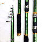 White Spinning Fishing Rod Carbon Fiber Telescopic Fish Rods