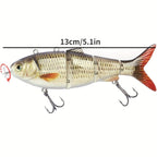 Electric Robotic Swimbait with USB Rechargeable LED Light – Multi-Jointed Wobbler Swimming Fishing Bait, Realistic Robot Fish Lure for Bass Pike Perch, Ice Fishing & Winter Fishing Gift for Men