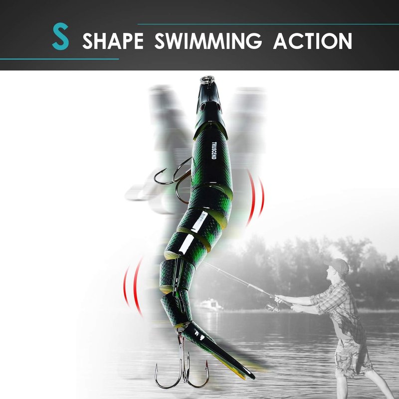 Swimmax Fishing Lures - Easy Catch Wiggling & Vibrating Swimbaits for Bass, Trout, Walleye | Heavy-Duty Dyneema Fiber