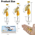 QualyQualy Trout Spinners Fishing Lure Kit - Assorted - Pack of 5 (Trout Lure- 1/10 oz)