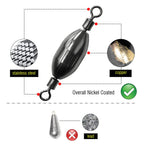 AMYSPORTS Saltwater Fishing Weights Swivel Bullet Sinkers Fishing Weight Brass Fishing Weights Freshwater Bass Sinker Weight with Swivel Rolling 15pcs 1/8oz