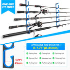 PLUSINNO H5 Horizontal Fishing Rod/Pole Holders for Garage, Wall or Ceiling Mounted Fishing Rod Rack, Aviation Aluminum Fishing Pole Holder Holds up to 20 Rod or Combos Fishing Gear and Gifts for Men