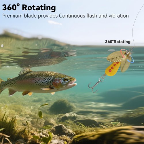QualyQualy Trout Spinners Fishing Lure Kit - Assorted - Pack of 5 (Trout Lure- 1/10 oz)