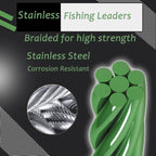 AMYSPORTS Saltwater Steel Fishing Leader Wire Stainless Swivel Fishing Leader Freshwater High Strength Wire Leader Lure Black Nickel #1 50lb 9.8in 20pcs