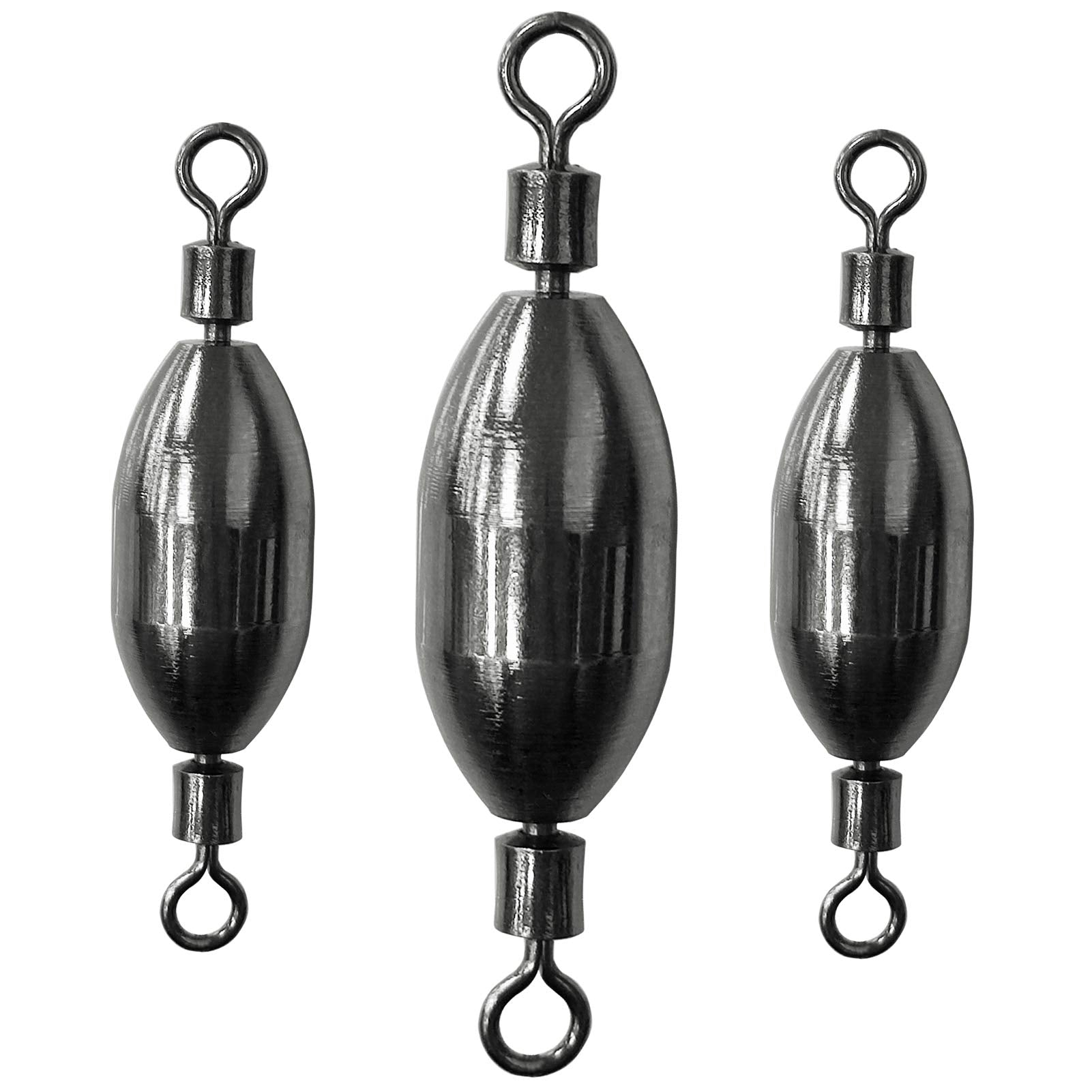 AMYSPORTS Saltwater Fishing Weights Swivel Bullet Sinkers Fishing Weight Brass Fishing Weights Freshwater Bass Sinker Weight with Swivel Rolling 15pcs 1/8oz