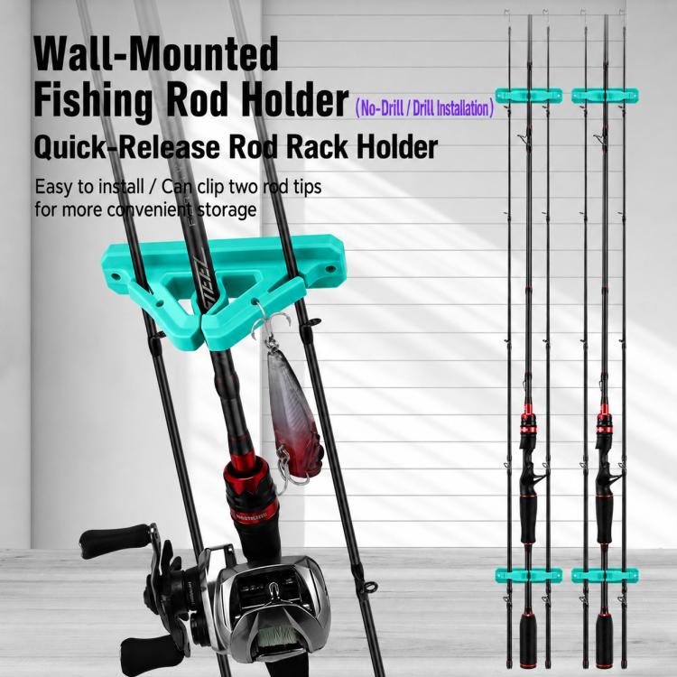 Drill-Free Wall-Mounted Silicone Fishing Rod Display Holder