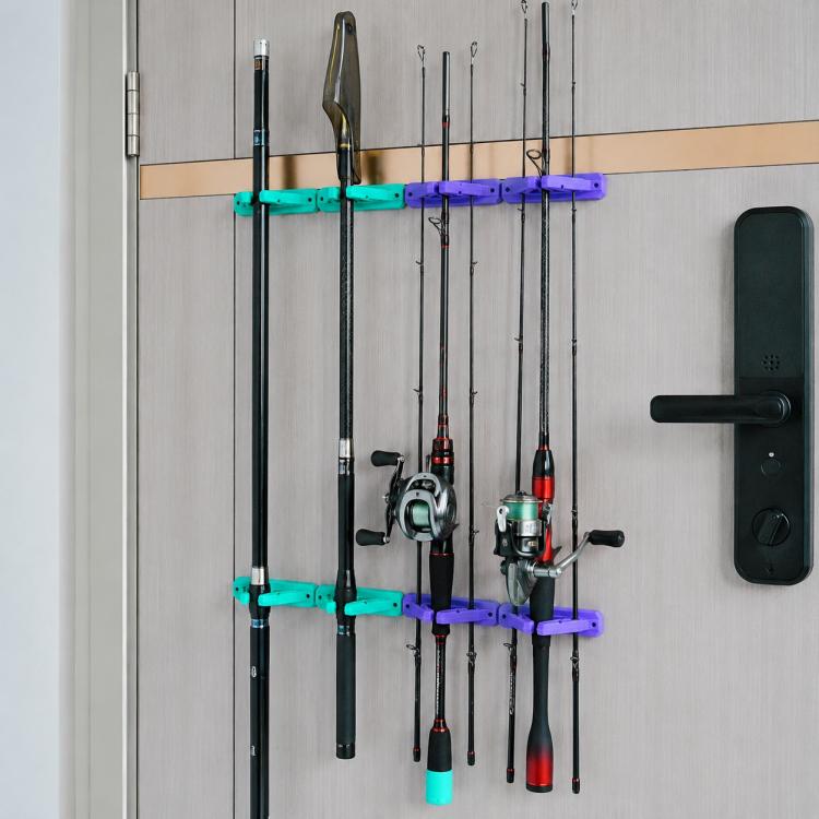 Drill-Free Wall-Mounted Silicone Fishing Rod Display Holder