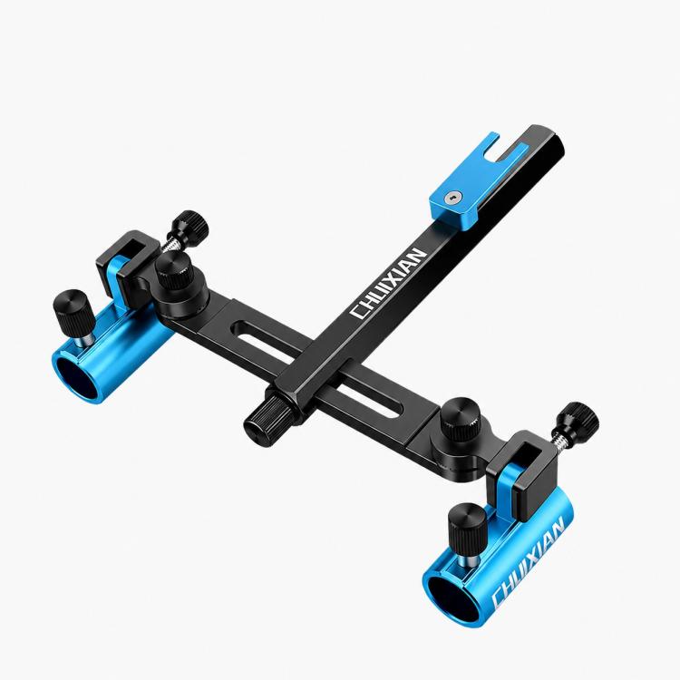 Aluminum Magnesium Alloy Dual Fishing Rod Holder 360 Adjustable Double Bracket for Fishing Box Chair