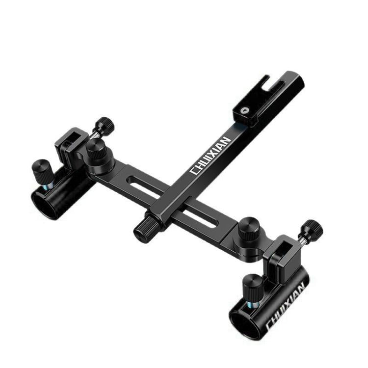 Aluminum Magnesium Alloy Dual Fishing Rod Holder 360 Adjustable Double Bracket for Fishing Box Chair
