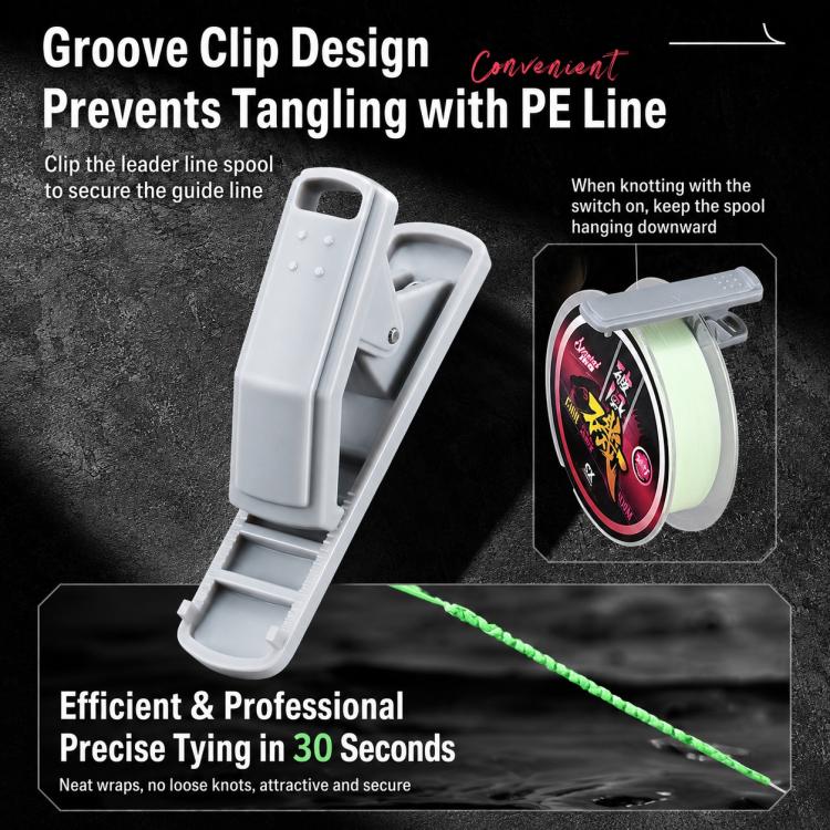 Lure Electric GT Knotter Fishing Line Knotting Tool Portable Leader Line Tying Machine, Dry Battery, Rechargeable