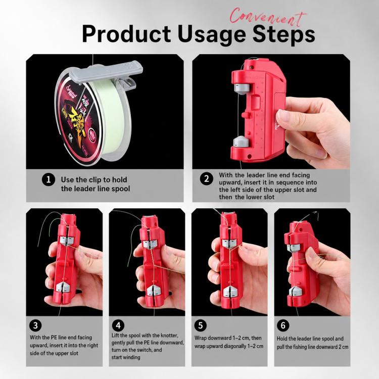 Lure Electric GT Knotter Fishing Line Knotting Tool Portable Leader Line Tying Machine, Dry Battery, Rechargeable