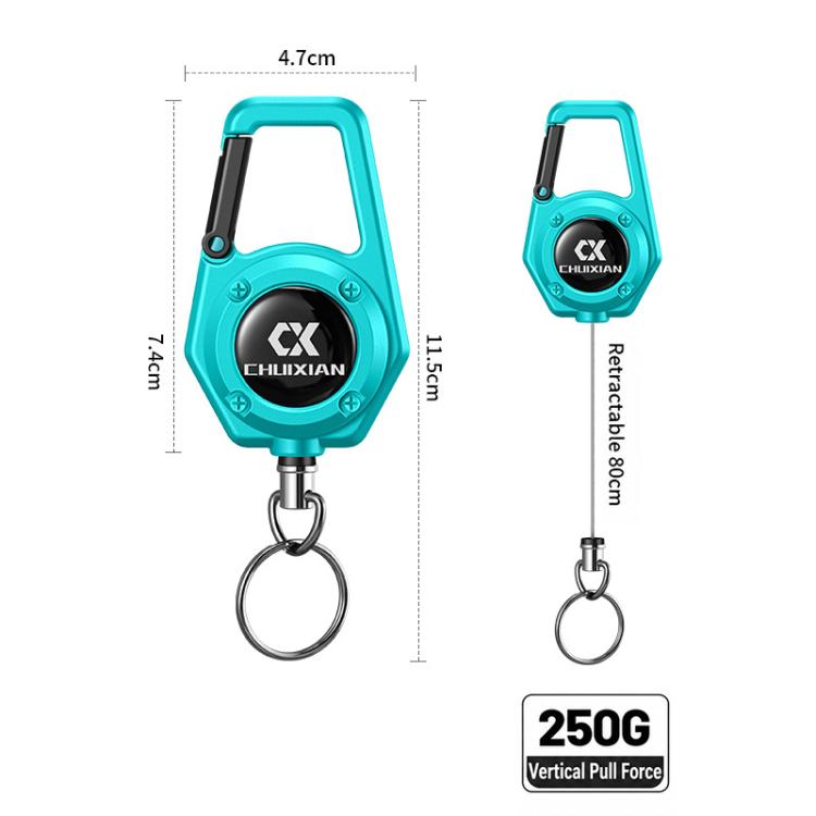 Retractable Reel Carabiner 80cm Steel Wire Anti-Lost Holder for Fishing Scissors Fish Gripper Outdoor Tools