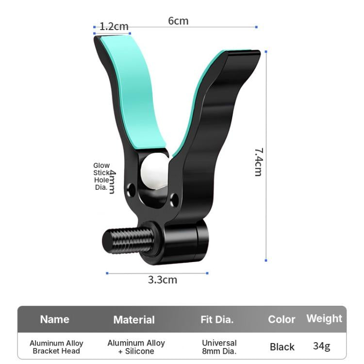 Aluminum Alloy Big Fish U Shape Rod Rest Head Rotatable Roller Fishing Pole Holder