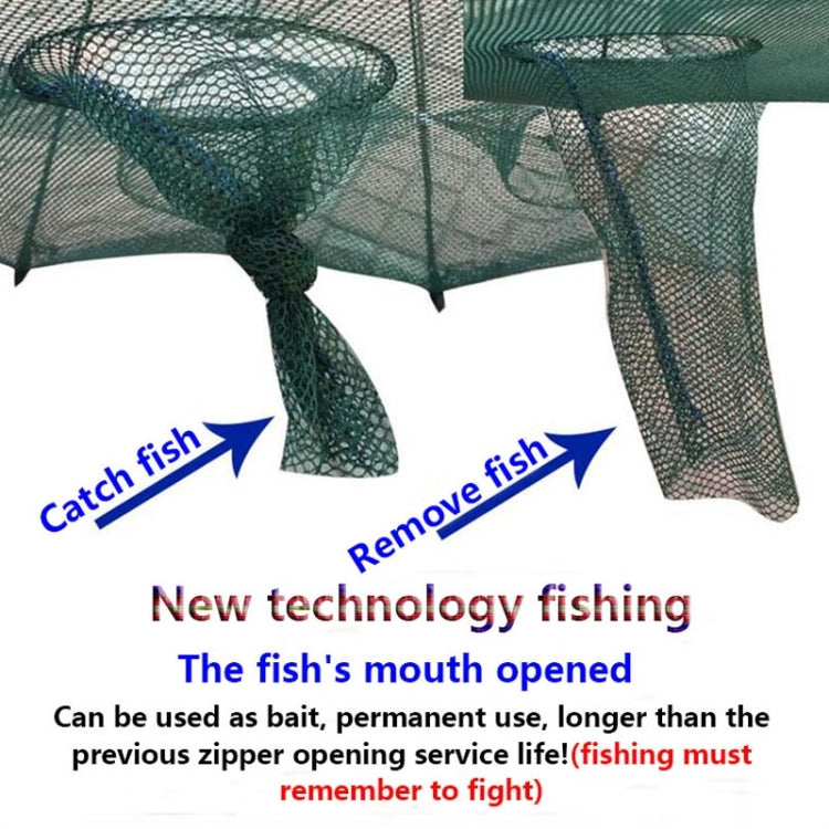 6 Holes Automatic Foldable Fishing Net Nylon Shrimp Crab Minnow Trap Fish Cast Net Fishing Tackle, 6 Holes