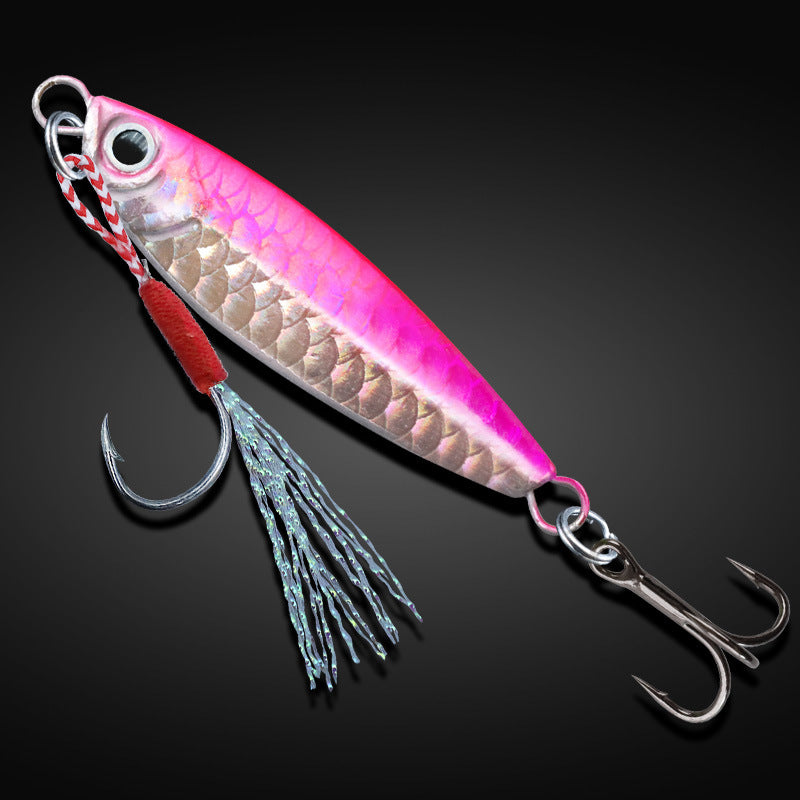 Fish Scale Jig Lure, Slow Fall Metal Casting Jig, Long Cast Spoon Bait for Bass, Walleye & Pike Freshwater Saltwater Fishing