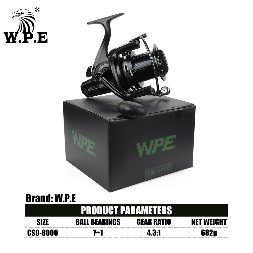 WPE 8000 CS‑09 Series Carp Spinning Reel, Metal Spool & Handle, PA Body, 9+1 BBs Saltwater Freshwater Fishing Reel