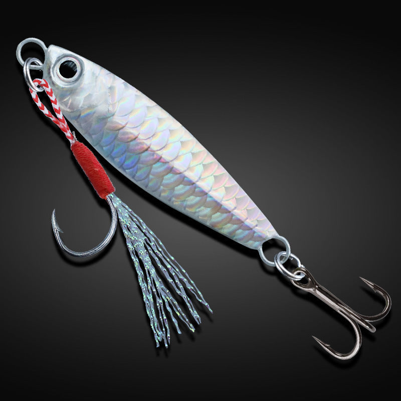 Fish Scale Jig Lure, Slow Fall Metal Casting Jig, Long Cast Spoon Bait for Bass, Walleye & Pike Freshwater Saltwater Fishing
