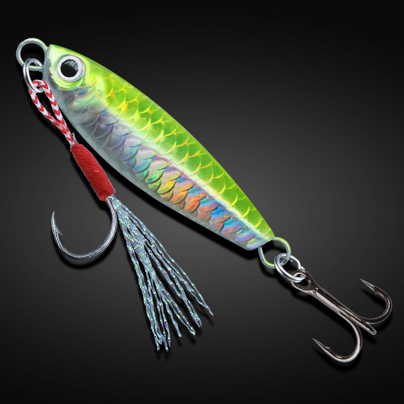 Fish Scale Jig Lure, Slow Fall Metal Casting Jig, Long Cast Spoon Bait for Bass, Walleye & Pike Freshwater Saltwater Fishing