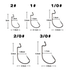 51‑Pcs Offset Worm Hooks Kit, Thin‑Wire Wide‑Gap Bass Hooks for Texas Rig Soft Plastic Worm Lures