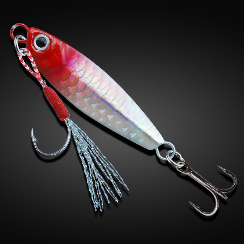 Fish Scale Jig Lure, Slow Fall Metal Casting Jig, Long Cast Spoon Bait for Bass, Walleye & Pike Freshwater Saltwater Fishing